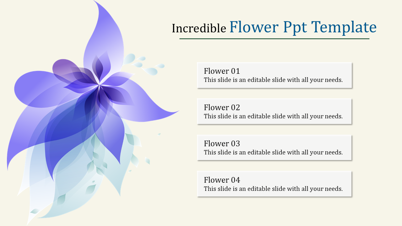 Free - Simple Flower PPT and Google Slides Template Presentation